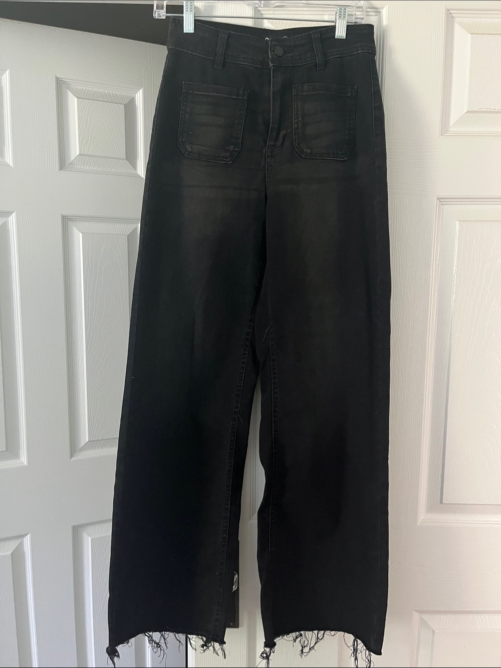 OAT brand Black Wide-Leg High-Rise Women’s Jeans.